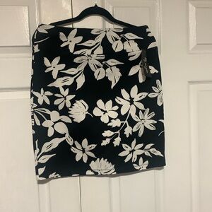 Floral Black and White Skirt